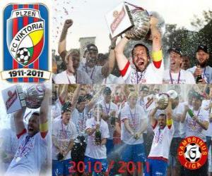 Puzzle FC Viktoria Plzen, champion de la ligue de football tchèque, Gambrinus Liga 2010-2011