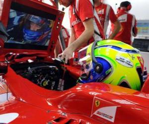 Puzzle Felipe Massa, dans le développement de sa Ferrari