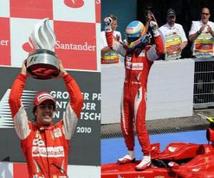 Puzzle Fernando Alonso célèbre sa victoire à Hockenheim, Grand Prix d'Allemagne (2010)