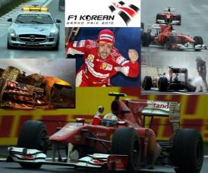 Puzzle Fernando Alonso célèbre sa victoire dans le Grand Prix de Corée (2010)