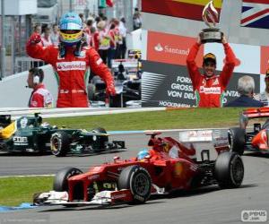 Puzzle Fernando Alonso célèbre sa victoire au Grand Prix d'Allemagne 2012