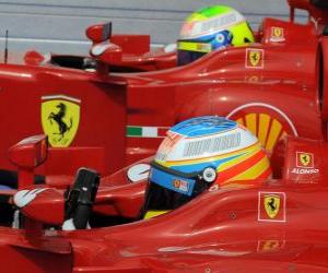 Puzzle Fernando Alonso, Felipe Massa - Ferrari - 2010 Grand Prix de Hongrie