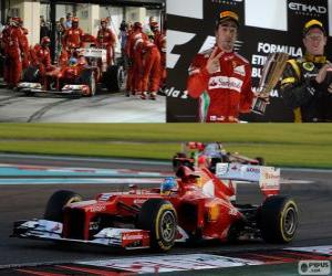 Puzzle Fernando Alonso - Ferrari - Grand Prix d'Abou Dabi 2012, 2 nd classés