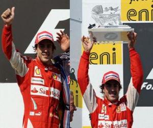 Puzzle Fernando Alonso - Ferrari - Hungaroring, Grand Prix de Hongrie (2010) (2e place)