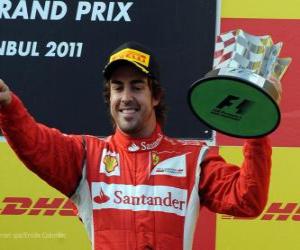 Puzzle Fernando Alonso - Ferrari - Istanbul, Turquie Grand Prix (2011) (3e place)