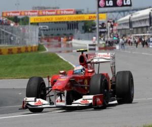 Puzzle Fernando Alonso - Ferrari - Montréal 2010