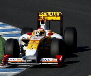 Puzzle Fernando Alonso pilotant sa F1