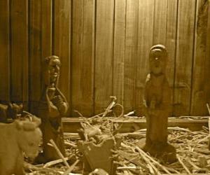 Puzzle figurines de la Nativité et la crèche en bois