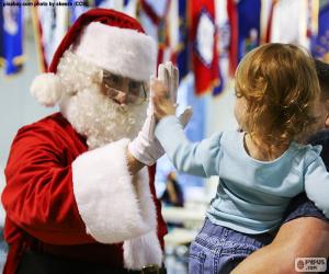 Puzzle Fille et Santa Claus