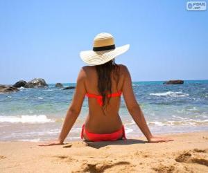 Puzzle Fille sur la plage