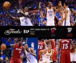 Puzzle Finales NBA 2012, 1er match, Miami Heat 94 - Oklahoma City Thunder 105