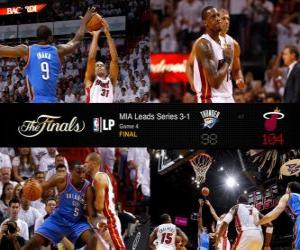 Puzzle Finales NBA 2012, 4 e partie, Oklahoma City Thunder 98 - Miami Heat 104