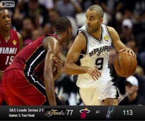 Puzzle Finales NBA 2013, 3ème partie, Miami Heat 77 - San Antonio Spurs 113