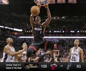 Puzzle Finales NBA 2013, 4 partie, Miami Heat 109 - San Antonio Spurs 93