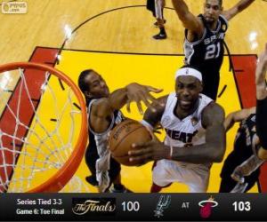 Puzzle Finales NBA 2013, 6 partie, San Antonio Spurs 100 - Miami Heat 103