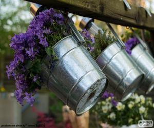 Puzzle Fleurs en pots métalliques