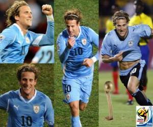 Puzzle Forlan Diego, meilleur joueur (Le Ballon d&#39;Or) de la Coupe du Monde de Football en Afrique du Sud 2010