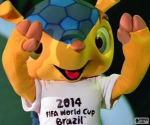 Puzzle Fuleco, la mascotte officielle de la Coupe du Monde 2014 au Brésil est un tatou