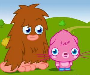 Puzzle Furi et Poppet, deux monstres drôles de Moshi Monsters