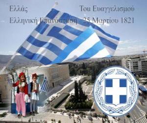 Puzzle Fête de l'Indépendance de la Grèce, Mars 25, 1821. Guerre de l'indépendance ou Révolution grecque