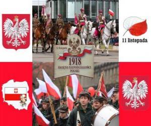 Puzzle Fête nationale polonais, le 11 novembre. Commémoration de l'indépendance de la Pologne en 1918