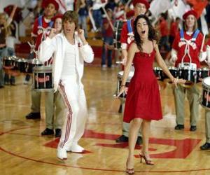 Puzzle Gabriella Montez (Vanessa Hudgens) Troy Bolton (Zac Efron) le chant et la danse