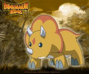 Puzzle Gabu, Chomp, le dinosaure plus fort de l'équipe-D, le triceratops de Dinosaur King