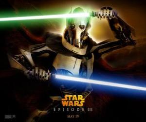 Puzzle Général Grievous il s'agit d'un redoutable et puissant cyborg qui a consacré sa vie à la destruction de la République et l'extermination des Chevaliers Jedi.