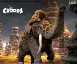 Puzzle Girelephant de Les Croods, un croisement entre une girafe et un éléphant