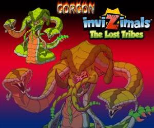 Puzzle Gorgon. Invizimals The Lost Tribes. Légendaire monstre, puissant serpent avec trois têtes