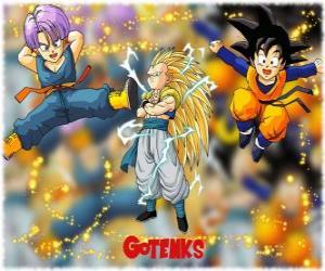 Puzzle Gotenks, un des personnages plus puissants créés par la fusion entre Son Goten et Trunks