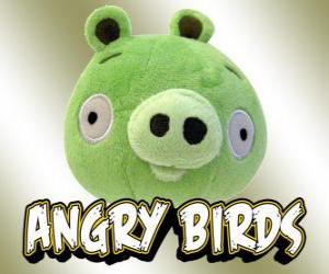Puzzle Green pig ou Cochon vert, l'un des personnages dans les jeux Angry Birds de Rovio 
