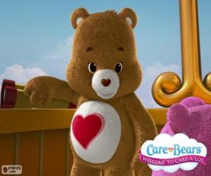 Puzzle Grosbisou, le petit ours avec un coeur sur le ventre