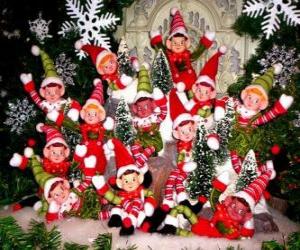 Puzzle Groupe de elfes de Noël