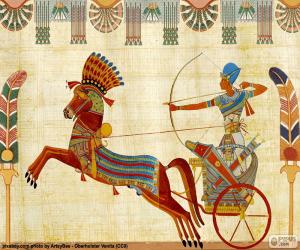 Puzzle Guerrier égyptien et chariot