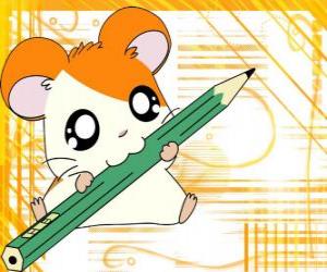 Puzzle Hamtaro, un hamster aventureuse et espiègle