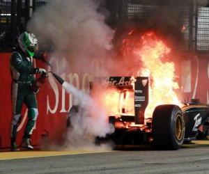 Puzzle Heikki Kovalainen - Lotus - Singapour 2010