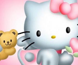 Puzzle Hello Kitty avec son ours en peluche Chum Tiny