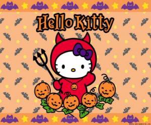 Puzzle Hello Kitty déguisé à Halloween
