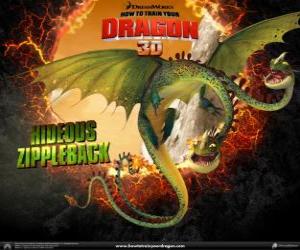 Puzzle Hideux Braguettaure, avec deux têtes, est le plus grand dragon et l'un des plus dangereux