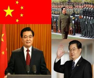 Puzzle Hu Jintao secrétaire général du Parti communiste chinois et président de la République populaire de Chine