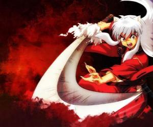 Puzzle InuYasha avec son épée utilisés dans ses combats contre des monstres et des ennemis