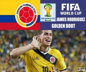 Puzzle James Rodriguez, Soulier d'Or. Coupe du monde Brésil 2014