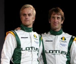 Puzzle Jarno Trulli et Heikki Kovalainen, les pilotes du team Lotus Racing