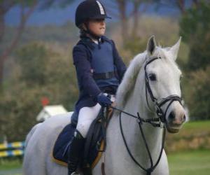 Puzzle Jeune cavalière, jeune fille à cheval