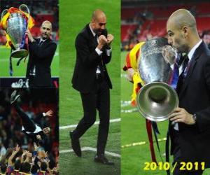 Puzzle Josep Guardiola célébrant la Ligue des Champions 2010-2011