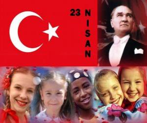 Puzzle Journée Souverainetés Nationale et la Journée de l'enfance est célébrée en Turquie le 23 avril