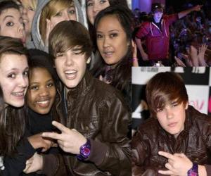 Puzzle Justin Bieber avec leurs fans