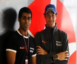 Puzzle Karun Chandhok et Bruno Senna, les pilotes de l'équipe Hispania Racing