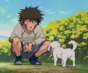 Puzzle Kiba Inuzuka et son chien et son meilleur ami Akamaru font partie de l'équipe 8